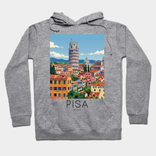 A Pop Art Travel Print of Pisa - Italy Hoodie